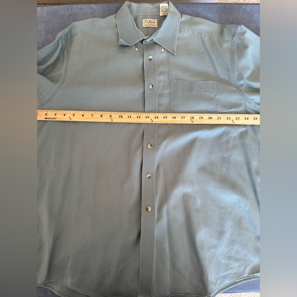 L.L. Bean Mens Blue Long Sleeve Collared Button Down Shirt SZ XL Reg 100% Cotton - Picture 7 of 8